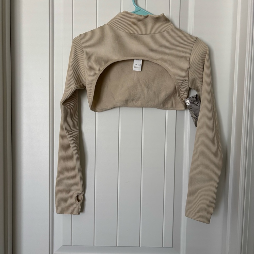 Beige Long Sleeve Athletic Bolero Shrug **NWT**